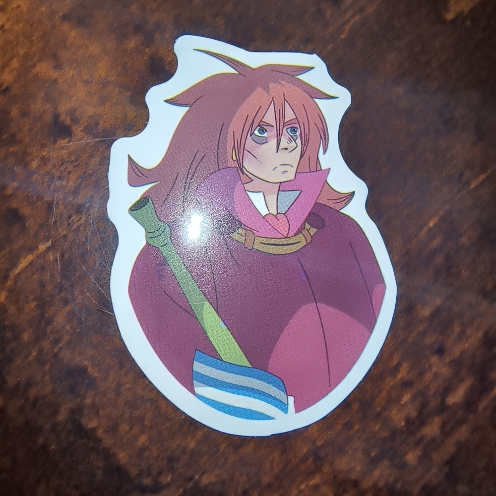 Pink Anime Character Sticker - Decorative Vinyl Decal